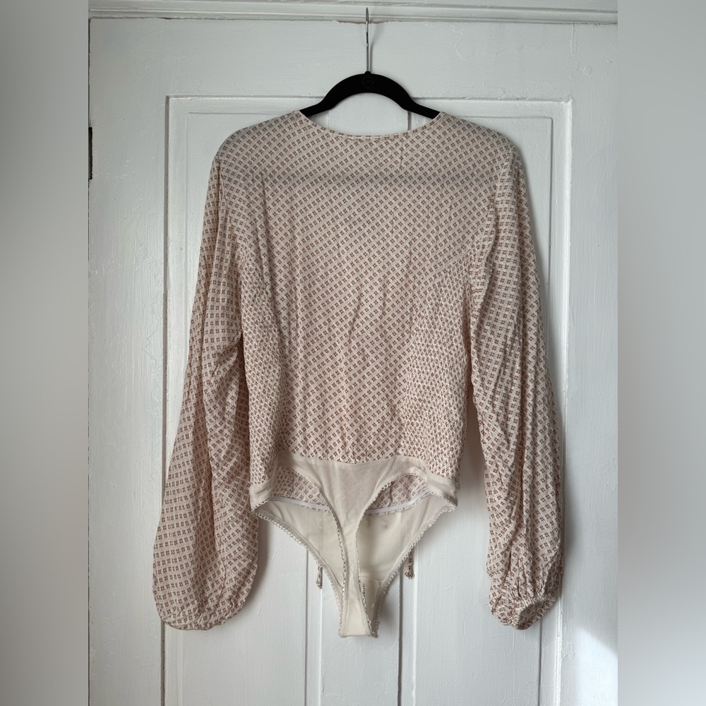Free People NWT Sunny Meadow Ditsy Floral Bodysuit Size Large - Picture 6 of 6